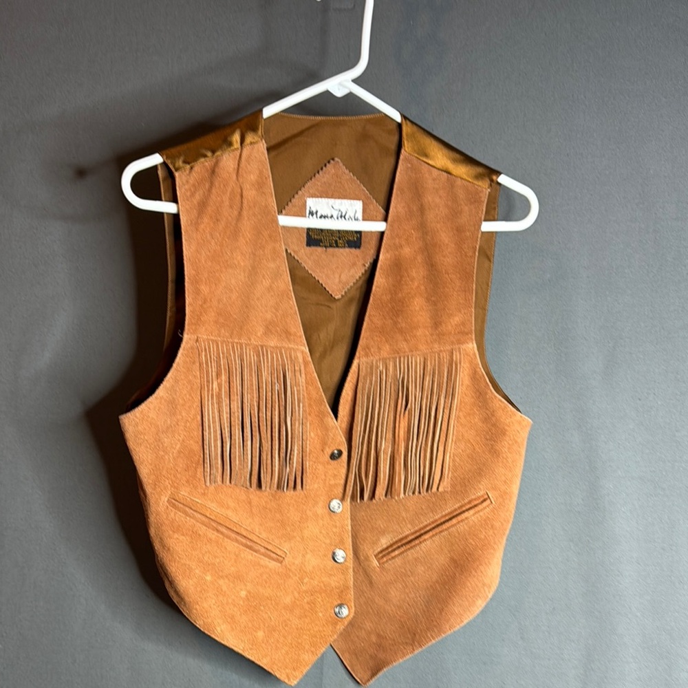 Mona Wode Tan Suede‎ Fringe Vest